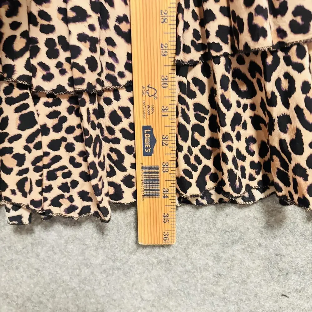 Zadig & Voltaire Dress Womens Size Small Leopard Rooka Print Leo Tiered Ruffle